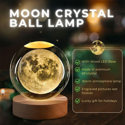 3D Universe Crystal Ball LED Night Lamp, Corded Electric Warm White Decorative Table Lamp for Home, Office, Bedroom, Birthday Gift