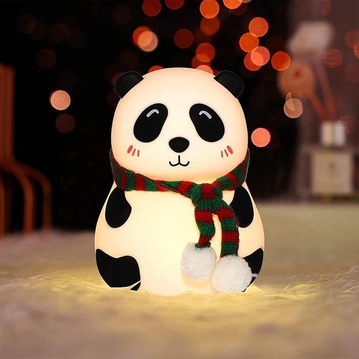Silicone LED Panda Lamp & Color Changing Tap Control Toddlers Bedside Lamp Kids Room Deco