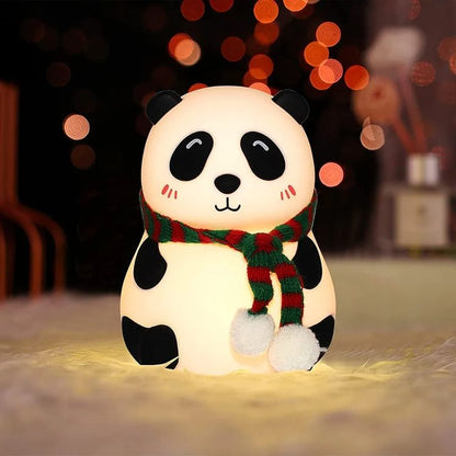 Silicone LED Panda Lamp & Color Changing Tap Control Toddlers Bedside Lamp Kids Room Deco