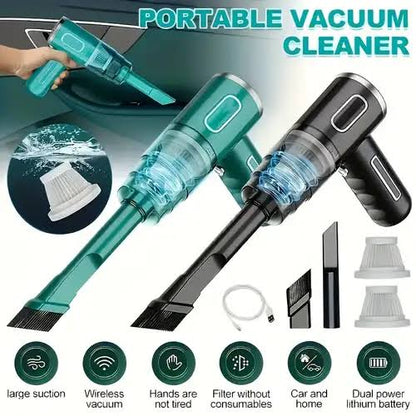 2-in-1 Portable Air Duster & Wireless Vacuum Cleaner – Compact, Rechargeable Mini Blower & Suction Tool