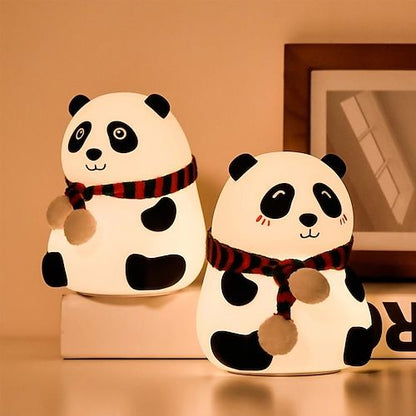 Silicone LED Panda Lamp & Color Changing Tap Control Toddlers Bedside Lamp Kids Room Deco